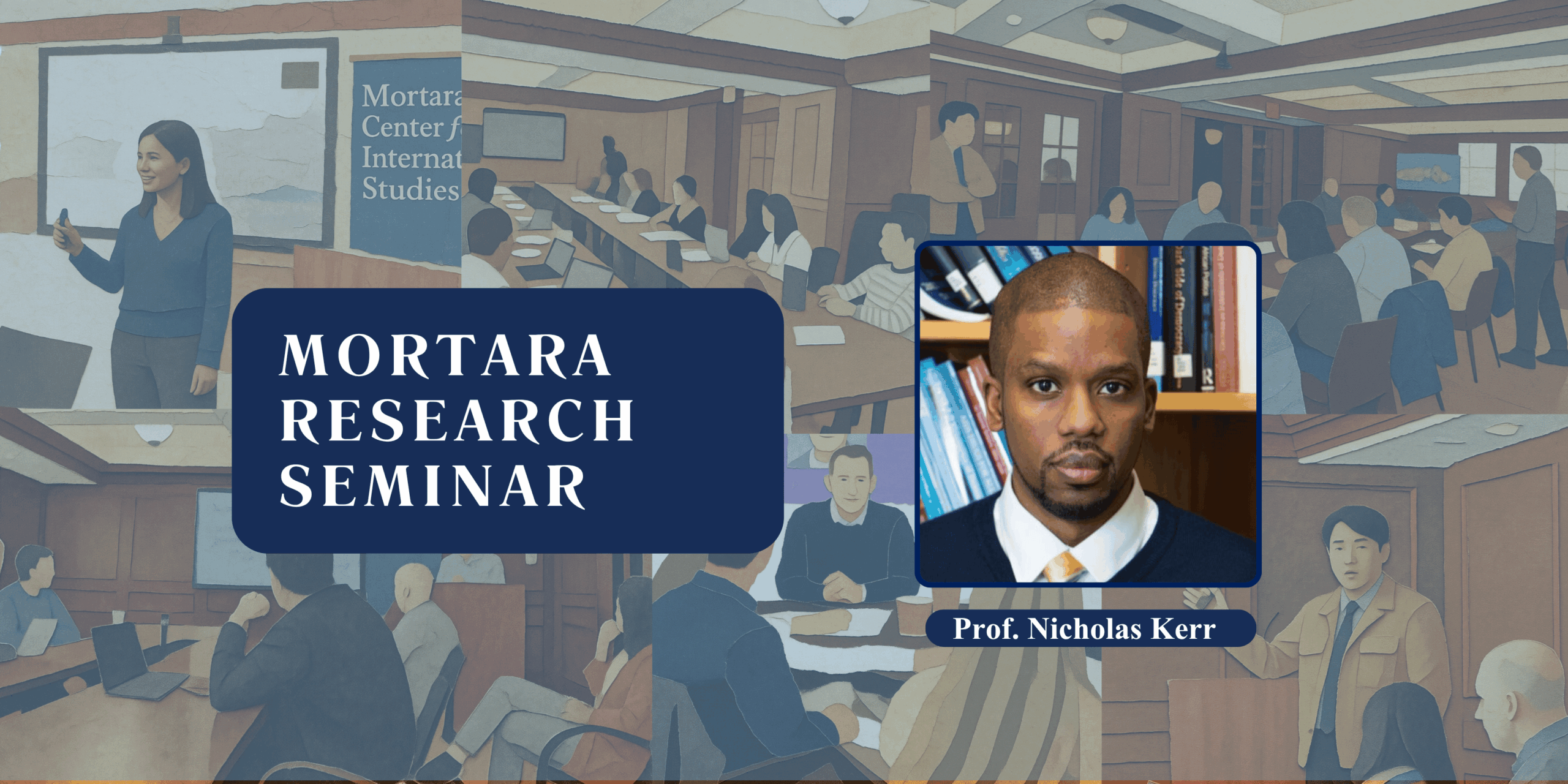 Mortara Research Seminar Banner with Speaker's Headshot and name