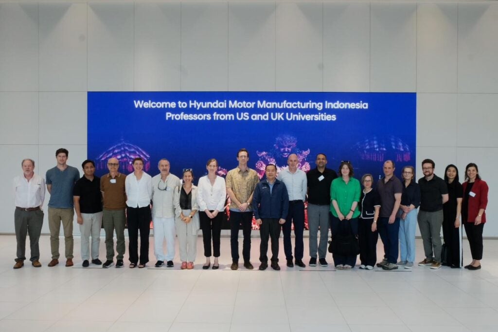 group picture at the EV factory